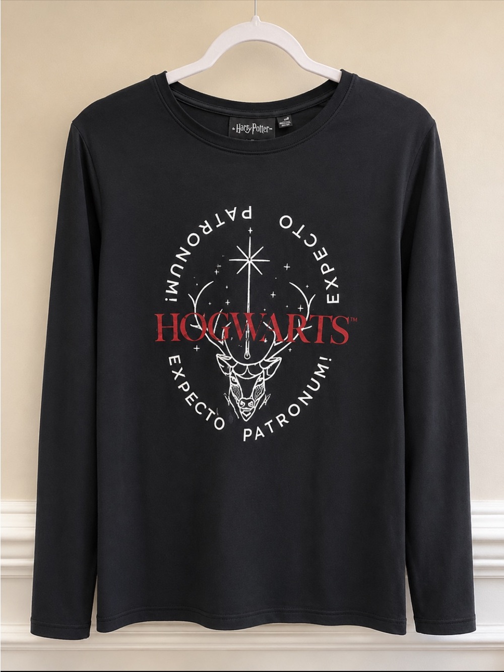 Harry Potter Hogwarts Black Long-Sleeve Graphic Shirt